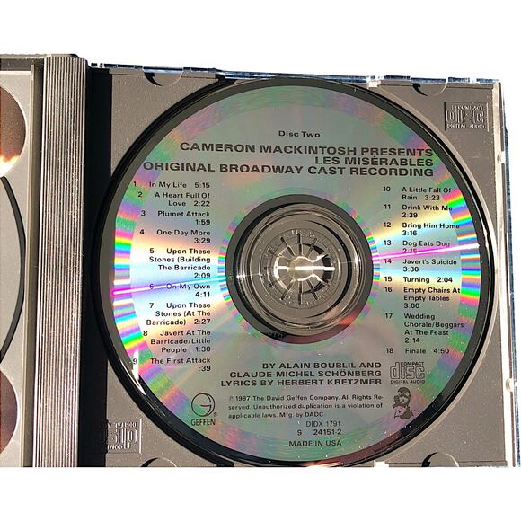 Les Miserables 2x CD 1987 CMI (Original Broadway Cast Recording) - Picture 10 of 12